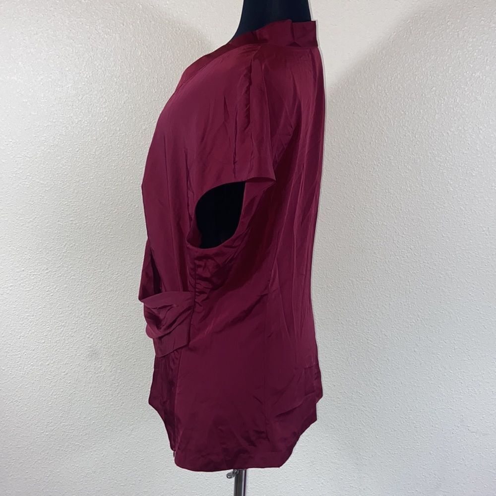 New Worthington Woman Color Burgundy Blouse Size 1X - Picture 4 of 13